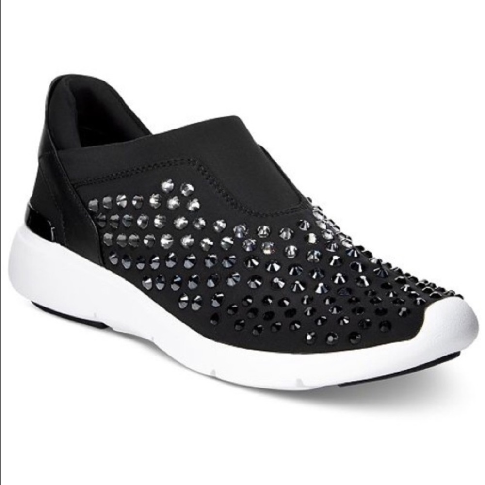 MICHAEL KORS slip-on embellished black sneakers